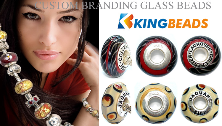 custom branding glass beads